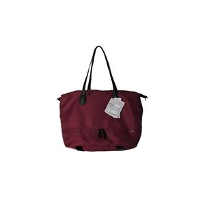 Mondani New York Maroon Weekender Yoga Travel Overnighter Lined Tote Bag